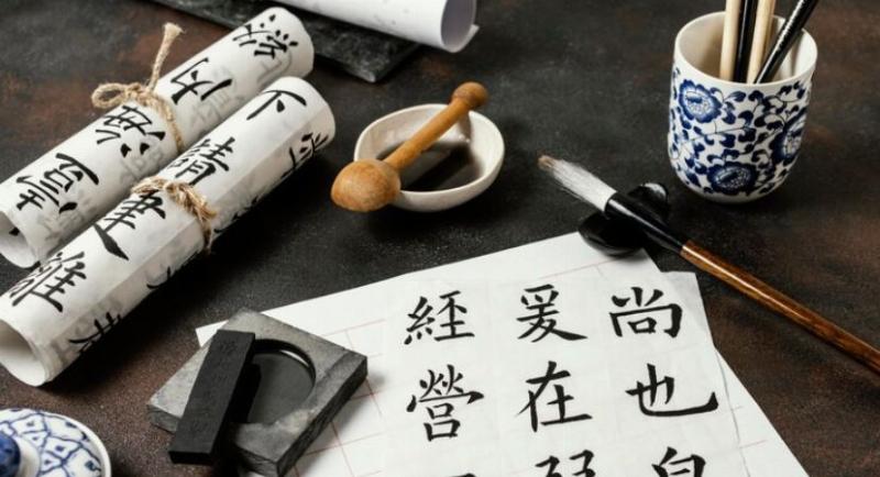 Một người đang so sánh nhiều cuốn sách về thương mại quốc tế trên bàn làm việc, thể hiện quá trình lựa chọn giáo trình phù hợp